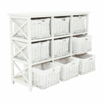 Casa si Gradina - Mobilier - Comode si corpuri - Comode - Comoda, lemn/rachita/material textil, alb, RAFAELLO 9 - Infinity.ro