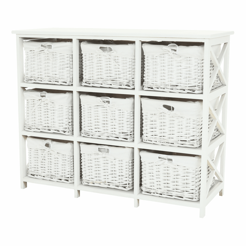 Casa si Gradina - Mobilier - Comode si corpuri - Comode - Comoda, lemn/rachita/material textil, alb, RAFAELLO 9 - Infinity.ro