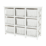 Casa si Gradina - Mobilier - Comode si corpuri - Comode - Comoda, lemn/rachita/material textil, alb, RAFAELLO 9 - Infinity.ro