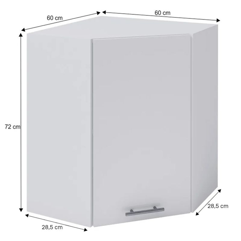 Casa si Gradina - Mobilier - Dulapuri si sifoniere - Dulapuri - Dulap superior de colt, alb, dreapta, FABIANA W - 60N - Infinity.ro