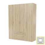 Casa si Gradina - Mobilier - Dulapuri si sifoniere - Dulapuri - Dulap, 4 usi, stejar sonoma, GWEN 70429 - Infinity.ro