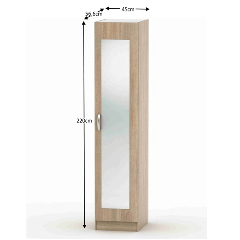 Casa si Gradina - Mobilier - Dulapuri si sifoniere - Dulapuri - Dulap cu oglinda, stejar sonoma, BETTY 2 BE02-005-00 - Infinity.ro