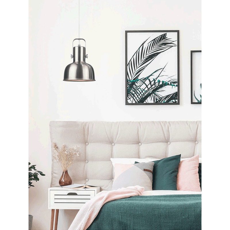 Casa si Gradina - Corpuri si surse de iluminat - Lustre si pendule - Lampa suspendata in stil retro, metal, nichel mat, AVIER TIP 3 - Infinity.ro