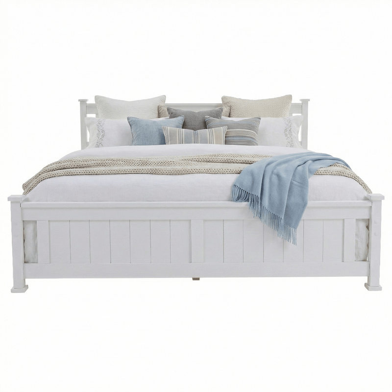 Casa si Gradina - Mobilier - Paturi si accesorii - Paturi - Pat cu lamele, lemn de mesteacan/alb, 180x200, LUCAS NEW - Infinity.ro