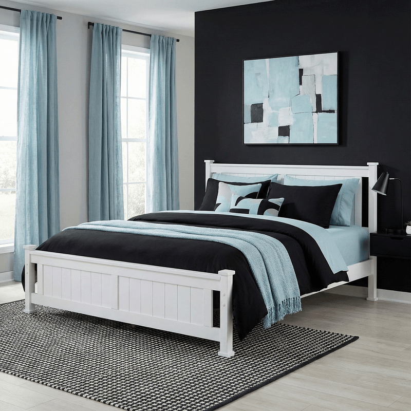 Casa si Gradina - Mobilier - Paturi si accesorii - Paturi - Pat cu lamele, lemn de mesteacan/alb, 180x200, LUCAS NEW - Infinity.ro