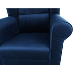 Casa si Gradina - Mobilier - Scaune si fotolii - Fotolii - Fotoliu cu taburet, material albastru, ASTRID - Infinity.ro