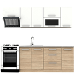 Casa si Gradina - Mobilier - Seturi de mobilier - Seturi bucatarie - Ansamblu de bucatarie 2,4 m, stejar sonoma/alb, NOVA PLUS - Infinity.ro