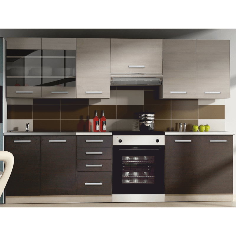 Casa si Gradina - Mobilier - Seturi de mobilier - Seturi bucatarie - Mobilier bucatarie, stejar gri deschis/stejar inchis, KLANTON - Infinity.ro