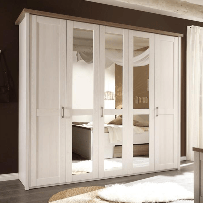 Casa si Gradina - Mobilier - Dulapuri si sifoniere - Dulapuri - Dulap cu 5 usi, PAL melaminat, pin alb/stejar sonoma trufa, LUMERA - Infinity.ro