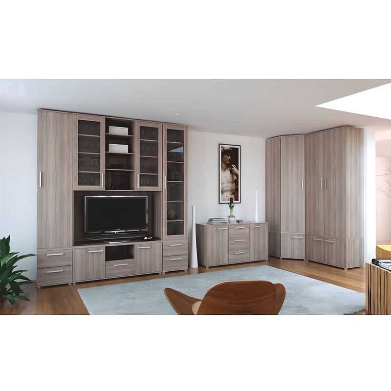 Casa si Gradina - Mobilier - Dulapuri si sifoniere - Dulapuri - Dulap pentru TV cu sticla, DTD laminat, stejar sonoma, DUNAJ  TIPUL6 - Infinity.ro