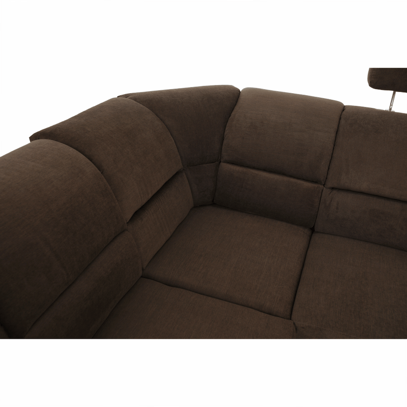 Casa si Gradina - Mobilier - Canapele si coltare - Coltare - Coltar, piele ecologica maro/material textil maro, SANTIAGO U MARE - Infinity.ro