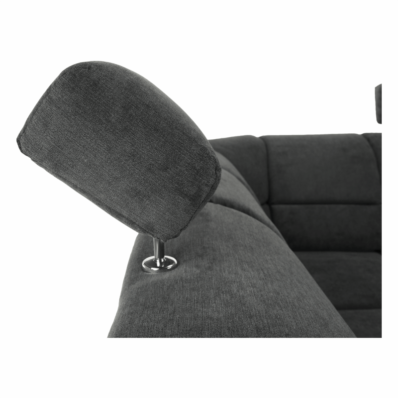 Casa si Gradina - Mobilier - Canapele si coltare - Coltare - Coltar, piele eco neagra/textil gri inchis, stanga, SANTIAGO U - Infinity.ro