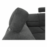 Casa si Gradina - Mobilier - Canapele si coltare - Coltare - Coltar, piele eco neagra/textil gri inchis, stanga, SANTIAGO U - Infinity.ro