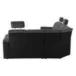 Casa si Gradina - Mobilier - Canapele si coltare - Coltare - Coltar, piele ecologica negru/material, model dreapta, SANTIAGO U - Infinity.ro