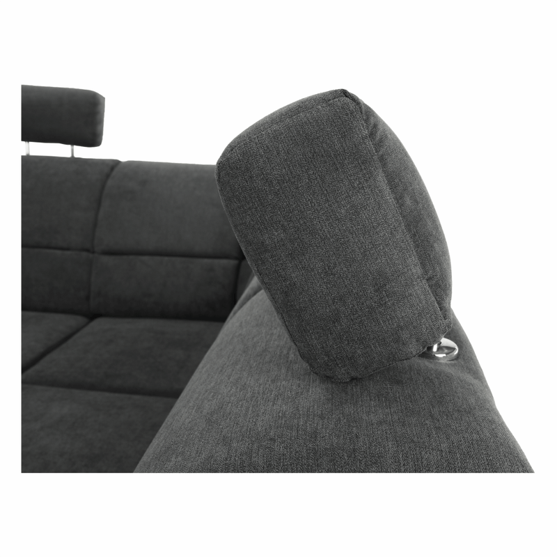 Casa si Gradina - Mobilier - Canapele si coltare - Coltare - Coltar, piele ecologica negru/material, model dreapta, SANTIAGO U - Infinity.ro