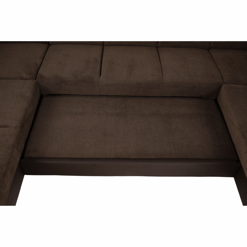 Casa si Gradina - Mobilier - Canapele si coltare - Coltare - Coltar, piele ecologica maro/material textil maro, SANTIAGO U MARE - Infinity.ro