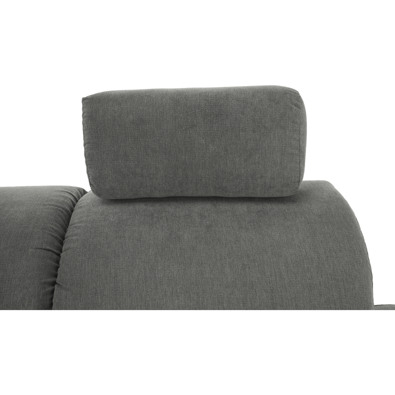 Casa si Gradina - Mobilier - Canapele si coltare - Coltare - Coltar mic, piele ecologica alb/material textil gri, model stanga, SANTIAGO - Infinity.ro