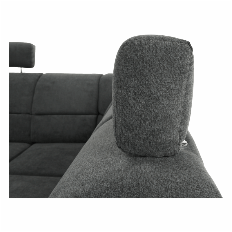 Casa si Gradina - Mobilier - Canapele si coltare - Coltare - Coltar, piele ecologica negru/material, model dreapta, SANTIAGO U - Infinity.ro