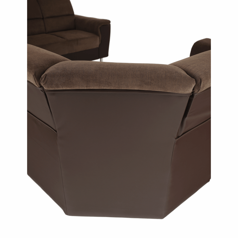 Casa si Gradina - Mobilier - Canapele si coltare - Coltare - Coltar, piele ecologica maro/material textil maro, SANTIAGO U MARE - Infinity.ro