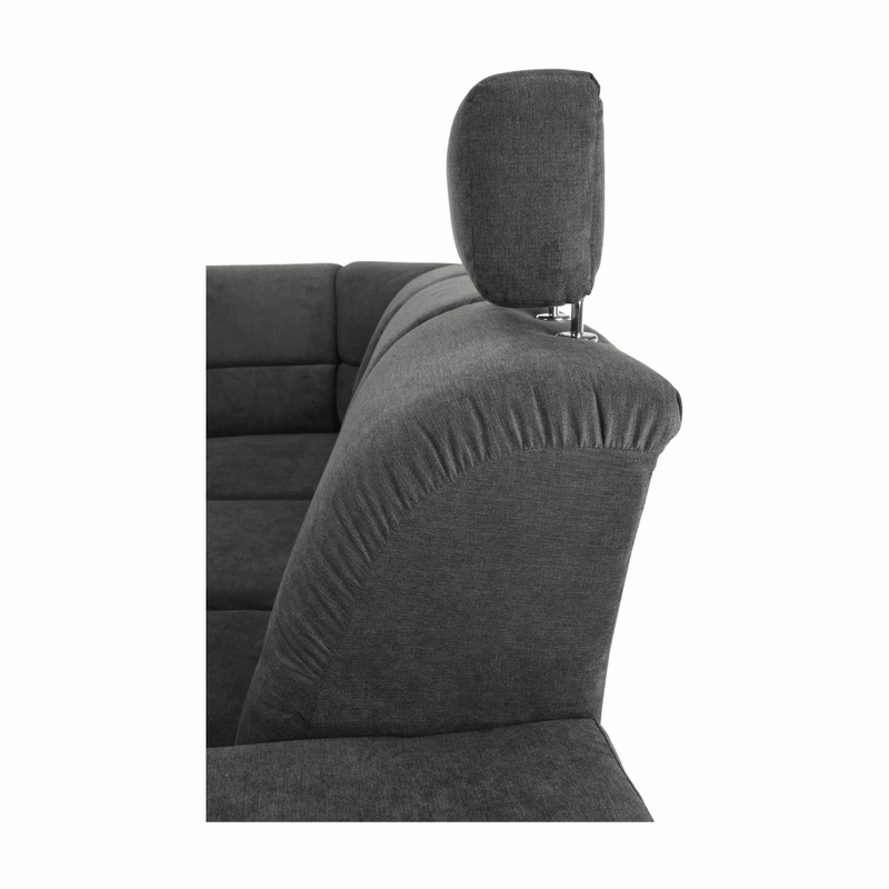 Casa si Gradina - Mobilier - Canapele si coltare - Coltare - Coltar, piele ecologica negru/material, model dreapta, SANTIAGO U - Infinity.ro