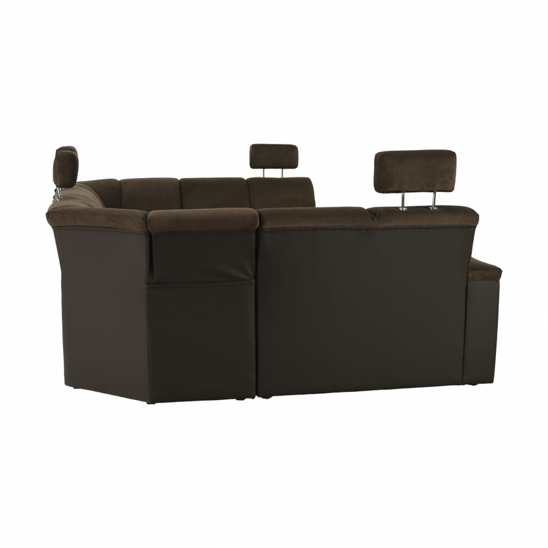 Casa si Gradina - Mobilier - Canapele si coltare - Coltare - Coltar, piele ecologica maro/material textil maro, SANTIAGO U MARE - Infinity.ro