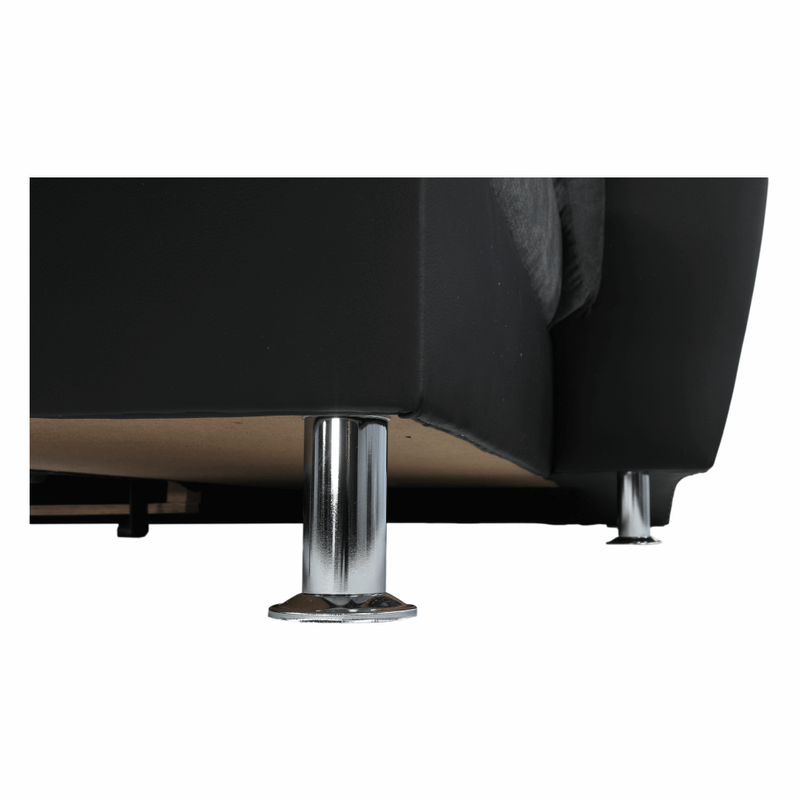 Casa si Gradina - Mobilier - Canapele si coltare - Coltare - Coltar, piele ecologica negru/material, model dreapta, SANTIAGO U - Infinity.ro