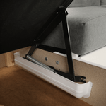 Casa si Gradina - Mobilier - Canapele si coltare - Coltare - Coltar mic, piele ecologica alb/material textil gri, model stanga, SANTIAGO - Infinity.ro