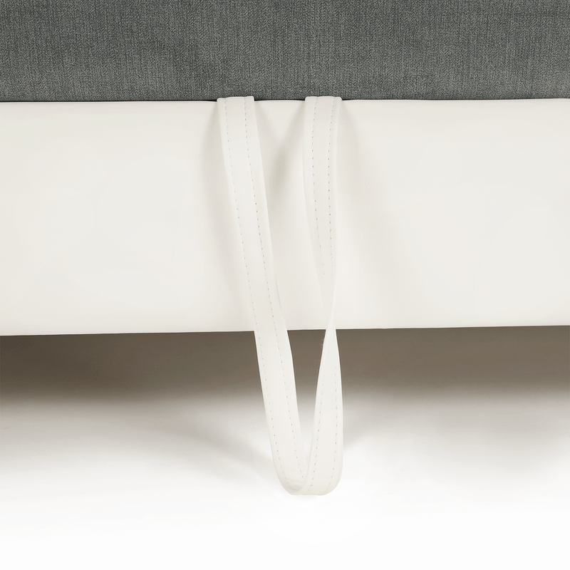 Casa si Gradina - Mobilier - Canapele si coltare - Coltare - Coltar mic, piele ecologica alb/material textil gri, model stanga, SANTIAGO - Infinity.ro