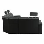 Casa si Gradina - Mobilier - Canapele si coltare - Coltare - Coltar, piele eco neagra/textil gri inchis, stanga, SANTIAGO U - Infinity.ro