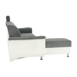 Casa si Gradina - Mobilier - Canapele si coltare - Coltare - Coltar mic, piele ecologica alb/material textil gri, model stanga, SANTIAGO - Infinity.ro