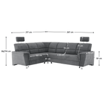 Casa si Gradina - Mobilier - Canapele si coltare - Coltare - Coltar extensibil, material textil gri, model stanga, SANTIAGO - Infinity.ro