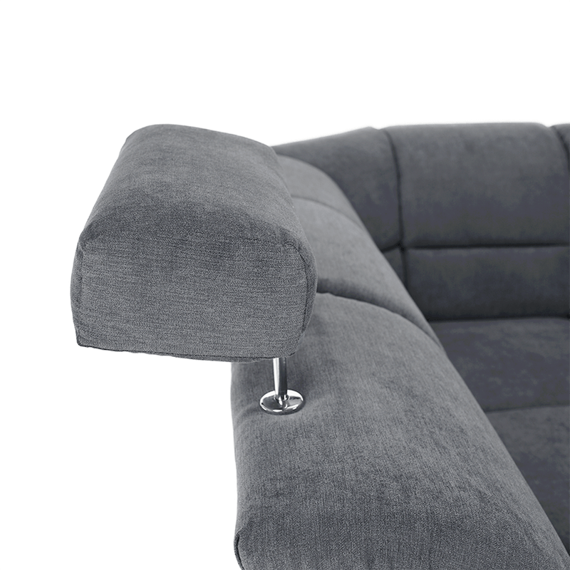 Casa si Gradina - Mobilier - Canapele si coltare - Coltare - Coltar extensibil, material textil gri, model stanga, SANTIAGO - Infinity.ro