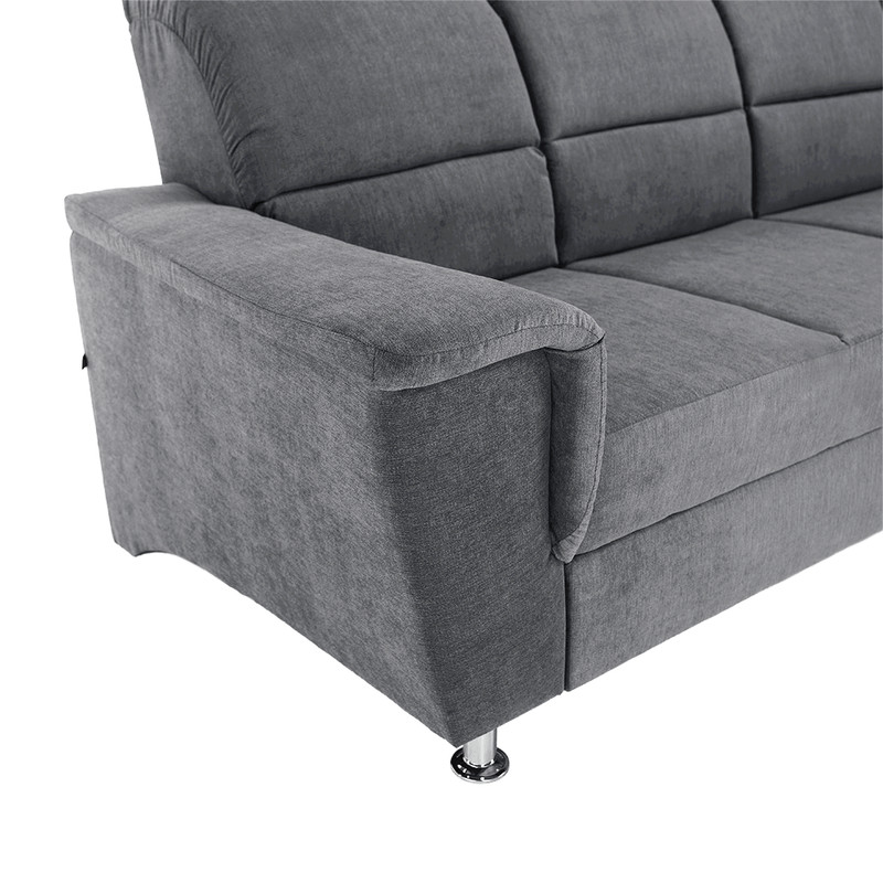 Casa si Gradina - Mobilier - Canapele si coltare - Coltare - Coltar extensibil, material textil gri, model dreapta, SANTIAGO - Infinity.ro