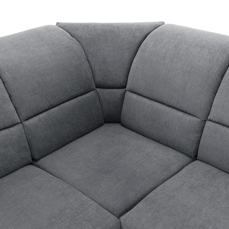 Casa si Gradina - Mobilier - Canapele si coltare - Coltare - Coltar extensibil, material textil gri, model stanga, SANTIAGO - Infinity.ro