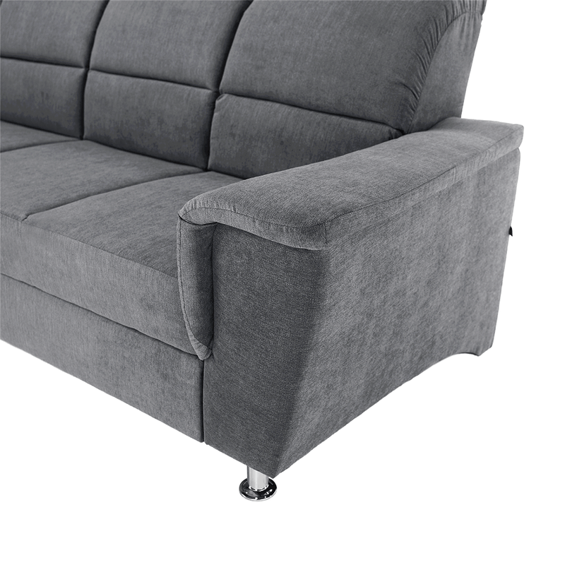 Casa si Gradina - Mobilier - Canapele si coltare - Coltare - Coltar extensibil, material textil gri, model stanga, SANTIAGO - Infinity.ro