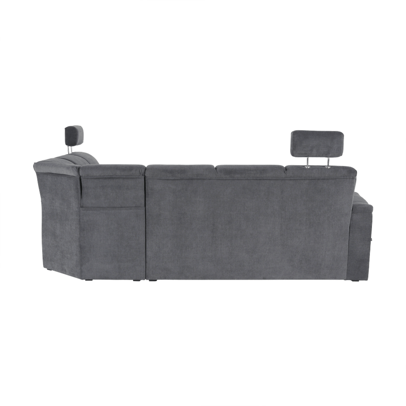 Casa si Gradina - Mobilier - Canapele si coltare - Coltare - Coltar extensibil, material textil gri, model stanga, SANTIAGO - Infinity.ro