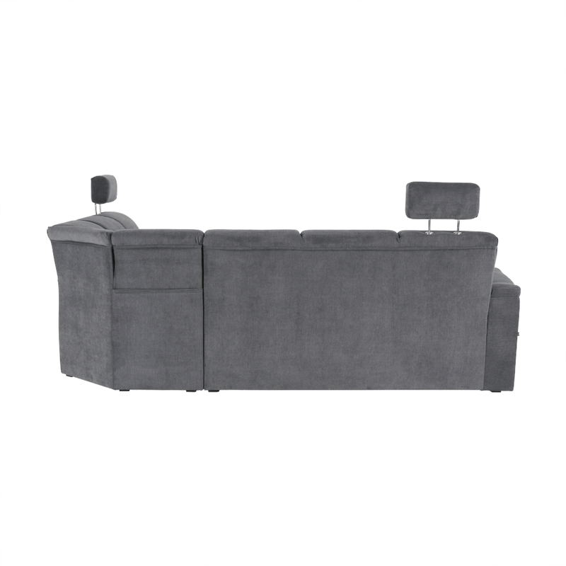 Casa si Gradina - Mobilier - Canapele si coltare - Coltare - Coltar extensibil, material textil gri, model dreapta, SANTIAGO - Infinity.ro