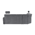 Casa si Gradina - Mobilier - Canapele si coltare - Coltare - Coltar extensibil, material textil gri, model stanga, SANTIAGO - Infinity.ro