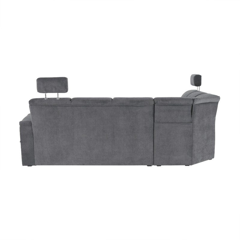 Casa si Gradina - Mobilier - Canapele si coltare - Coltare - Coltar extensibil, material textil gri, model stanga, SANTIAGO - Infinity.ro