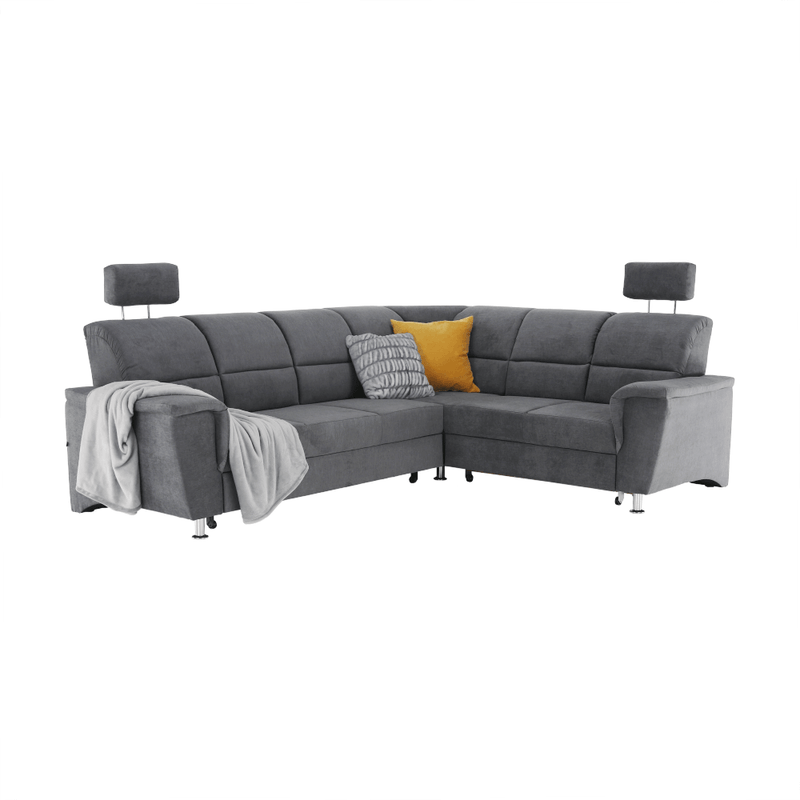 Casa si Gradina - Mobilier - Canapele si coltare - Coltare - Coltar extensibil, material textil gri, model dreapta, SANTIAGO - Infinity.ro