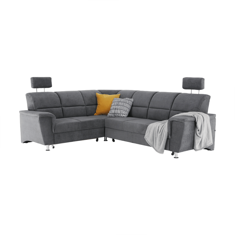 Casa si Gradina - Mobilier - Canapele si coltare - Coltare - Coltar extensibil, material textil gri, model stanga, SANTIAGO - Infinity.ro