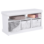 Casa si Gradina - Mobilier - Organizare si depozitare - Bancute - Banca cu 3 cosuri, alb, RAFAELLO - Infinity.ro