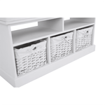 Casa si Gradina - Mobilier - Organizare si depozitare - Bancute - Banca cu 3 cosuri, alb, RAFAELLO - Infinity.ro