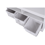 Casa si Gradina - Mobilier - Organizare si depozitare - Bancute - Banca cu 3 cosuri, alb, RAFAELLO - Infinity.ro