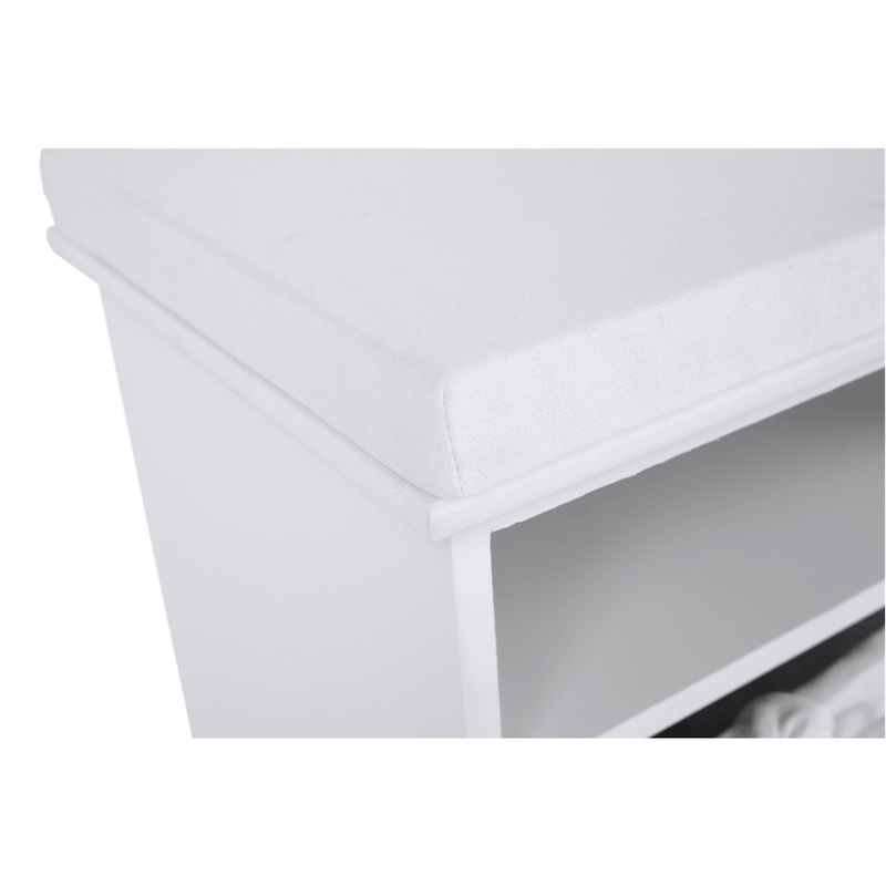 Casa si Gradina - Mobilier - Organizare si depozitare - Bancute - Banca cu 3 cosuri, alb, RAFAELLO - Infinity.ro