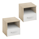 Casa si Gradina - Mobilier - Comode si corpuri - Noptiere - Noptiera, 2 buc., stejar sonoma/alb, GABRIELA - Infinity.ro