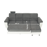 Casa si Gradina - Mobilier - Canapele si coltare - Coltare - Coltar mic, piele ecologica alb/material textil gri, model dreapta, SANTIAGO Coltar MIC - Infinity.ro