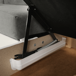 Casa si Gradina - Mobilier - Canapele si coltare - Coltare - Coltar mic, piele ecologica alb/material textil gri, model dreapta, SANTIAGO Coltar MIC - Infinity.ro