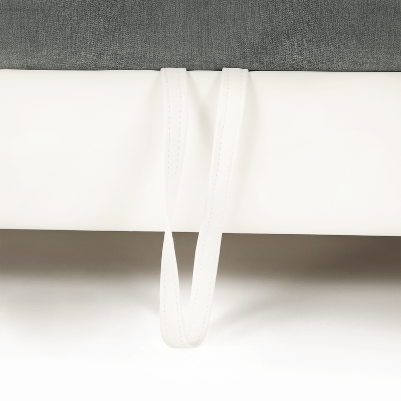 Casa si Gradina - Mobilier - Canapele si coltare - Coltare - Coltar mic, piele ecologica alb/material textil gri, model dreapta, SANTIAGO Coltar MIC - Infinity.ro