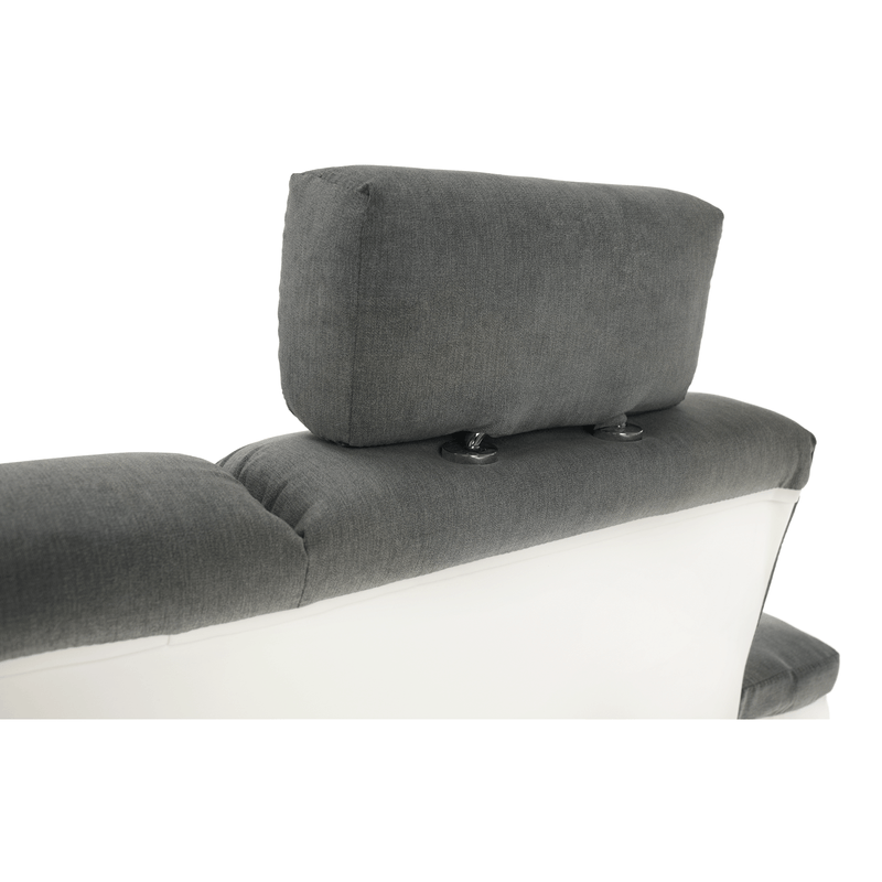 Casa si Gradina - Mobilier - Canapele si coltare - Coltare - Coltar mic, piele ecologica alb/material textil gri, model dreapta, SANTIAGO Coltar MIC - Infinity.ro